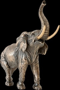 Håndlavet afrikansk elefant i bronze finish symbol på lykke og velstand